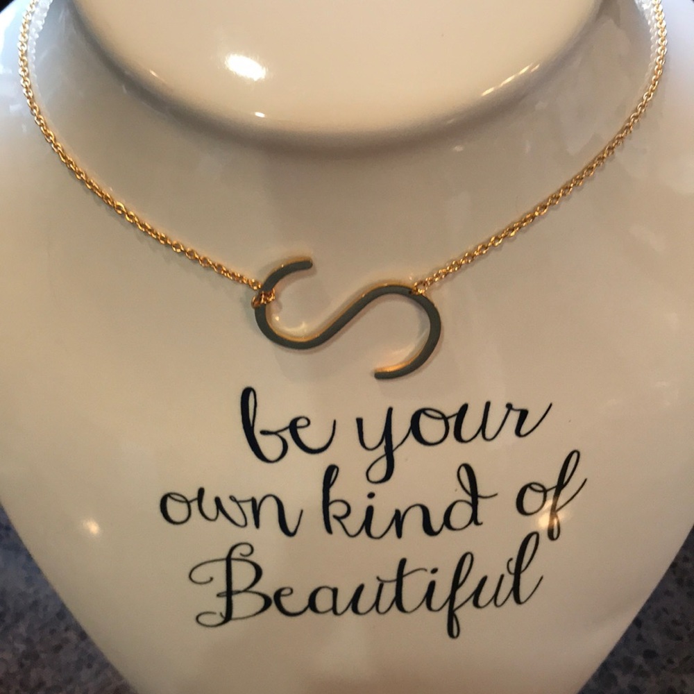 Savvy Cie Initials Statement Gold Plated Necklace